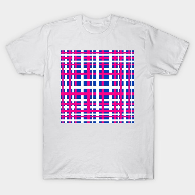 Blue & Pink Interlocking Stripes T-Shirt by BlakCircleGirl